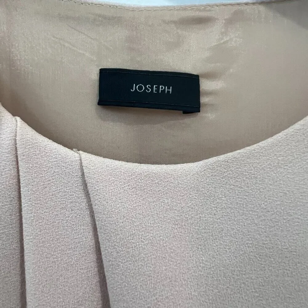 Joseph Cream Draped Sleeveless Midi Dress Size S Elegant Minimalist Designer - Picture 7 of 8